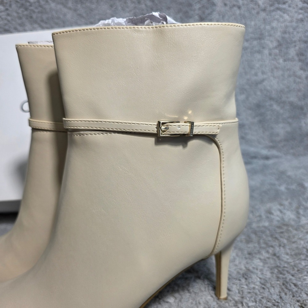 Calvin Klein Vivera Ivory Pointed Toe Ankle Boots Dress Booties Women's 11M NEW - Picture 2 of 8